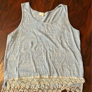 Bohemian tank top with lace fringe